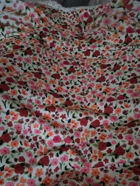 Ruby Ribbon Floral Slip with Pink, Orange and Green Accents
